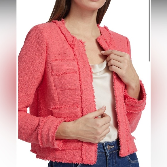 L’agence Keaton Fringed Jacket in Coral Rose - Picture 4 of 5